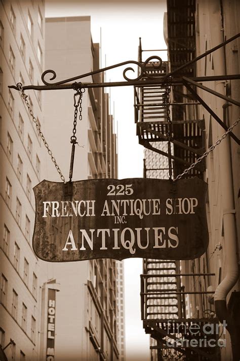 French Antique Shop Sign - Sepia Photograph by Carol Groenen