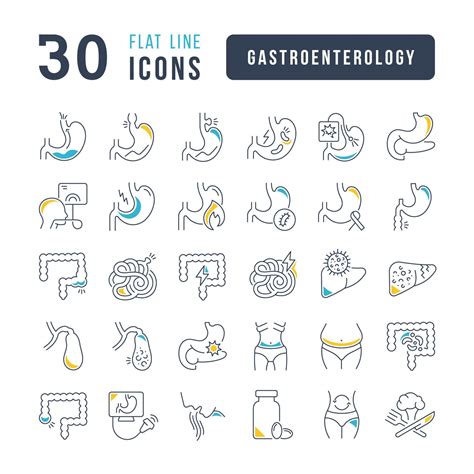 Set of linear icons of Gastroenterology 9640443 Vector Art at Vecteezy