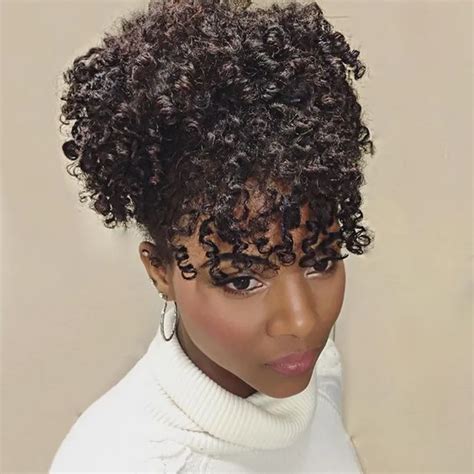 Afro Kinky Curly Weave Ponytail Hairstyles Clip ins Natural Ponytails ...