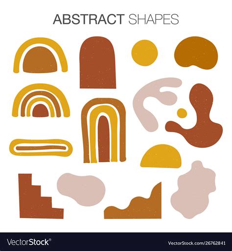 Modern abstract shapes in trendy earthy hues Vector Image