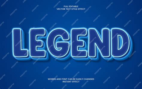 Premium Vector | Legend text effect