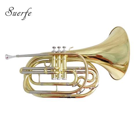 Aliexpress.com : Buy Bb Marching French Horn Yellow Brass Lacquer Finish with Case and ...