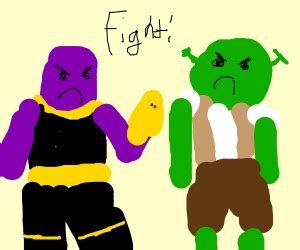 Shrek Fights Thanos - Drawception