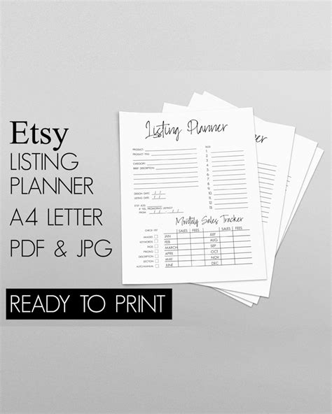 Listing Template Etsy Listing Printable Etsy SEO Planner | Etsy