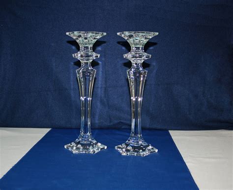Vintage Exquisite Pair of Candlesticks Lead Crystal 12 Tall Star Shape set of 2 Candle Holder ...