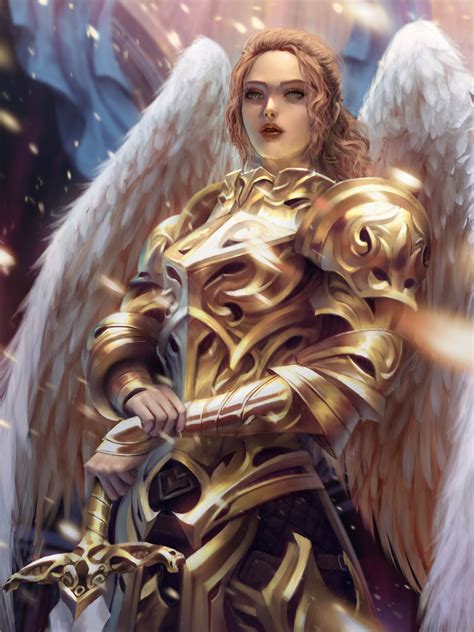 ArtStation - Archangel, Lorenz Basuki | Warrior woman, Archangels, Angel