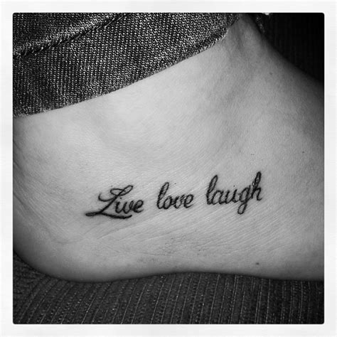 #tattoo #foot live love laugh Foot Tattoo, I Tattoo, Tattoo Quotes, Love Tattoos, Tatoos, Live ...