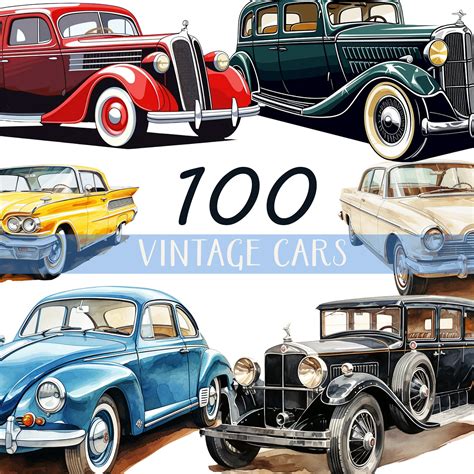 Old Cars Clipart Bundle Old Cars Png Bundle Vintage Cars Png - Etsy