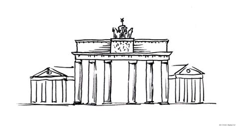 Drawing of Brandenburg Gate – Line art illustrations