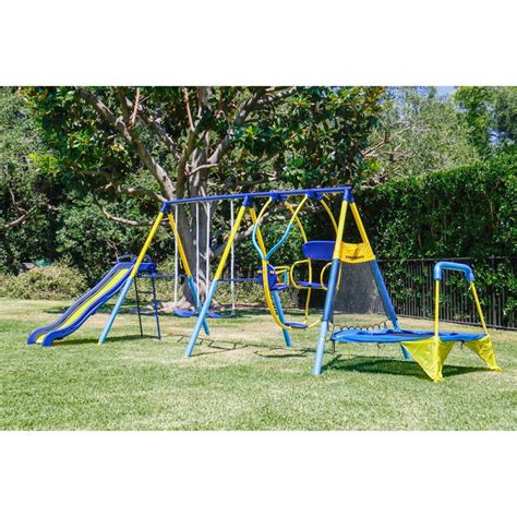 Metal Swing Set Toddler Kids Outdoor Back Yard