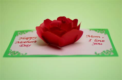 Rose Flower Pop Up Card Template - Creative Pop Up Cards