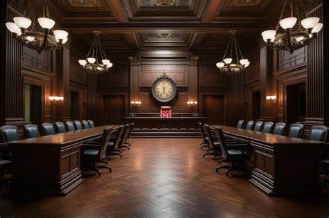 Premium AI Image | empty courtroom the judge court room professional advertising photography