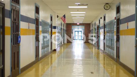 Empty High School Hallway