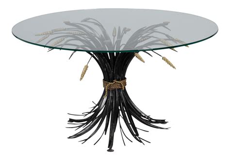 Italian Black and Gilt Wheat Sheaf Table With Glass Top on DECASO.com | Table, Dining table ...