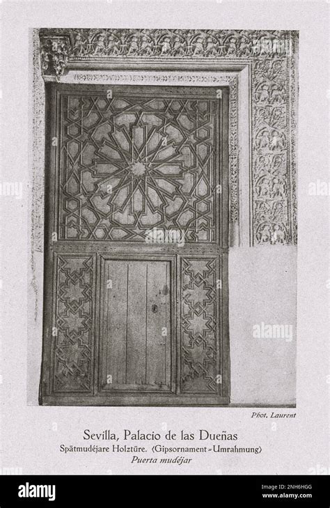 Architecture of Old Spain. Vintage photo of Palacio de las Dueñas (Casa ...