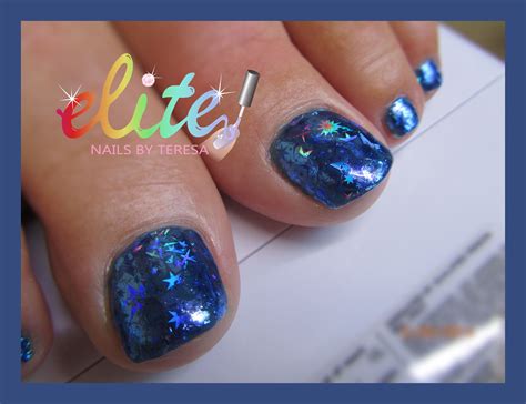 Blue foil CND Shellac toes stars Gel Polish nail art Pedicure nails Shellac Toes, Pedicure Nails ...