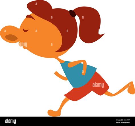 Girl with big nose , illustration, vector on white background Stock ...