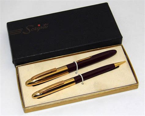 Vintage Scripto Fountain Pen & Mechanical Pencil Set, Made In USA ...