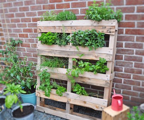 Pallet Garden with Herbs Pallet Garden, Pallets, Reclaimed Wood, Outdoor Spaces, Herbs, Outdoor ...