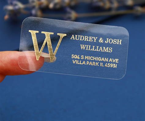 Custom Gold Foil Return Address Labels Clear Address Labels Rose Gold Silver Address Sticker ...