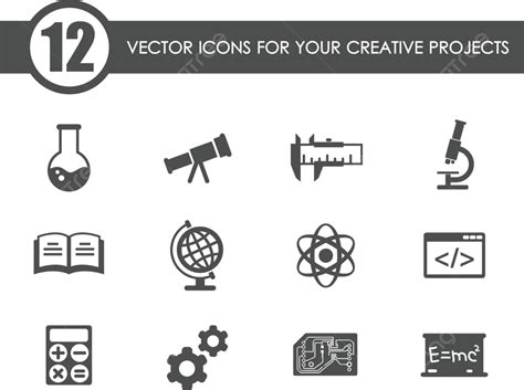 Sciences Vector Icons Literature Mathematics Technology Vector, Literature, Mathematics ...