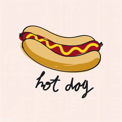 Illustration drawing style of hot dog | Hot dog drawing, Hot dogs, Food drawing