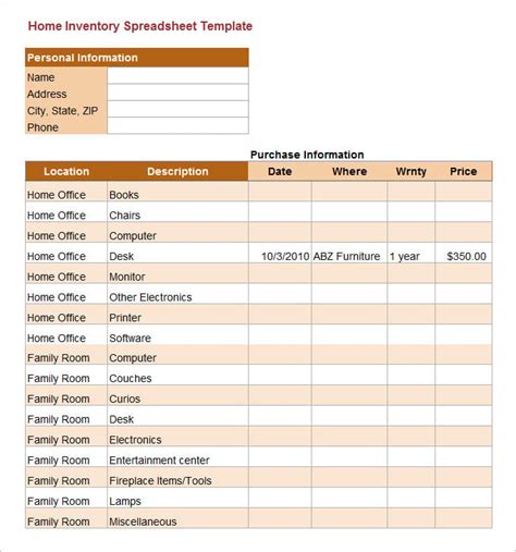 Inventory Spreadsheet Template - 50+ Free Word, Excel Documents ...