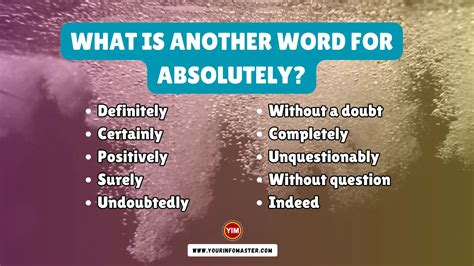 What is another word for Absolutely? | Absolutely Synonyms, Antonyms and Sentences - Your Info ...