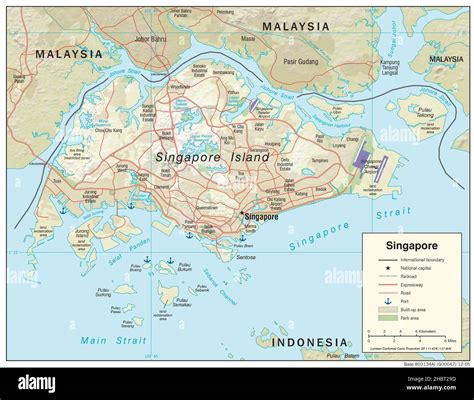 Singapore island map hi-res stock photography and images - Alamy