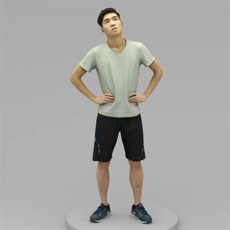 A Young Man Posing In Akimbo Posture - scan3Dmall