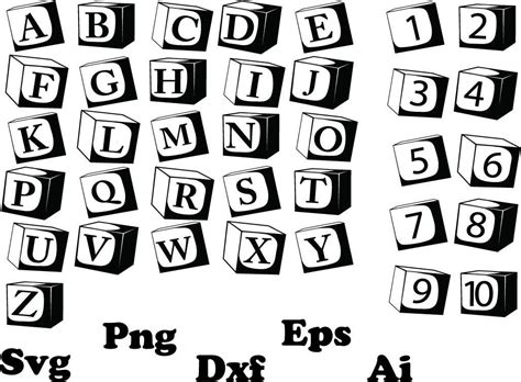 3D Building Blocks Svg Font Cubic Alphabet Svg Digital Art - Etsy