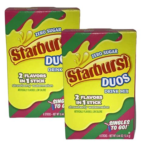 Starburst Duos Singles to Go Strawberry Watermelon Liquid Flavor Packets, Low-Calorie Drink Mix ...