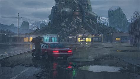 HD wallpaper: car, apocalyptic, Simon Stålenhag, cyberpunk, science ...