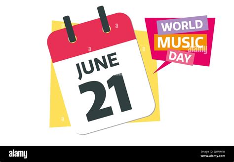 world music day june 21 calendar design Stock Photo - Alamy