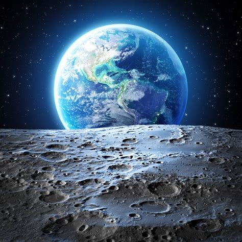 Photography Backdrops Lunar Surface And Earth Background Sale