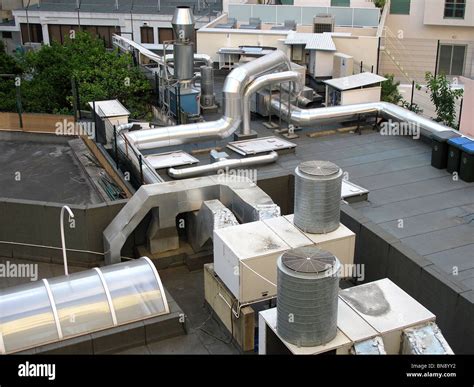 Rooftop HVAC air handling units in Lisbon Portugal Stock Photo: 30315686 - Alamy