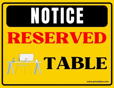 Free Printable Reserved Table Sign Template Discounts Shop | www.gf-planen.de