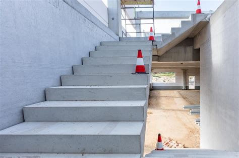 Premium Photo | Warehouse stairs construction building a new industrial ...