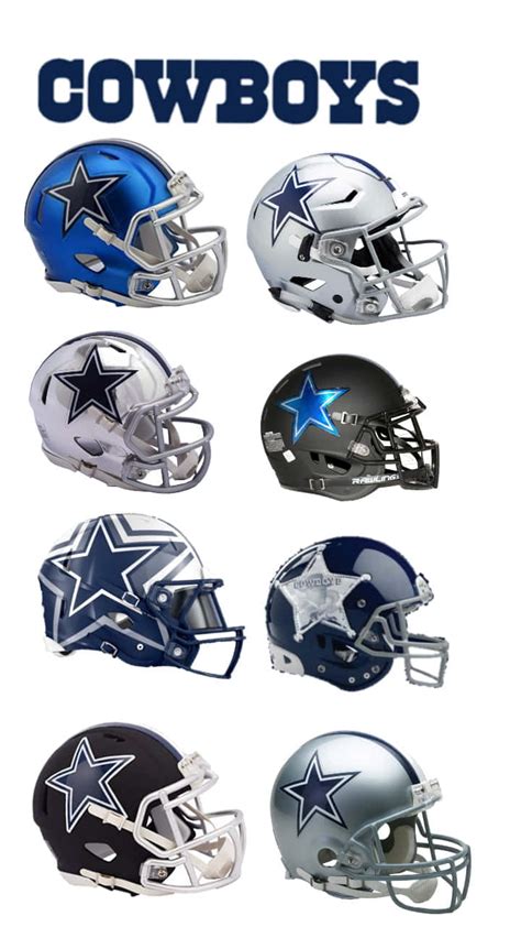 Download The Cowboys Helmets Are Shown In Different Colors | Wallpapers.com