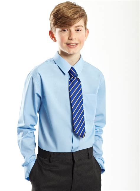 Blue Senior Boys 2 Pack Long Sleeved Non Iron Shirt - 5 star school ...