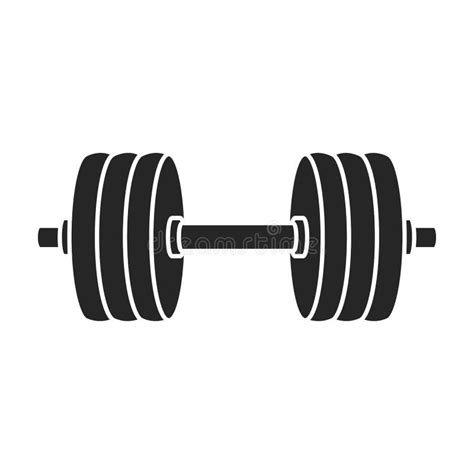 Dumbbell Vector Icon. Black Vector Icon Isolated on White Background ...