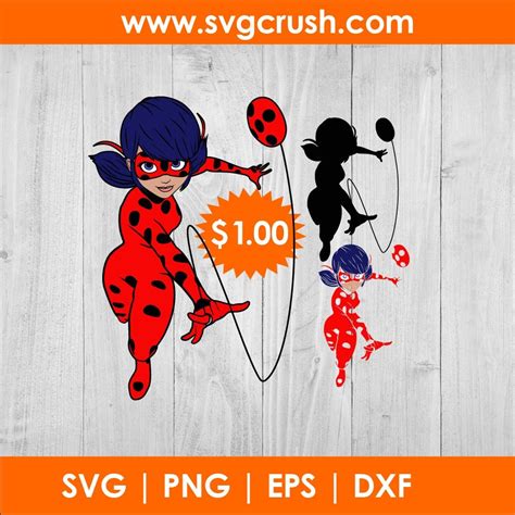 $1.00 miraculous lady bug Svg cut files DXF - PNG – EPS Format Available | Ladybug, Miraclous ...