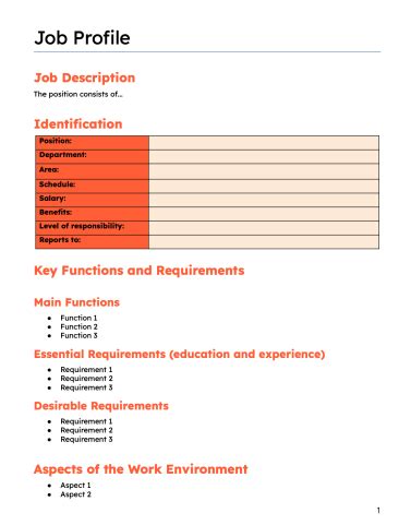 Job Description Template