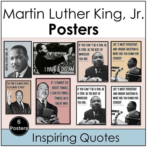 Printable Martin Luther King, Jr. Posters, Inspiring Quotes, Classroom, Bulletin Board, Black ...