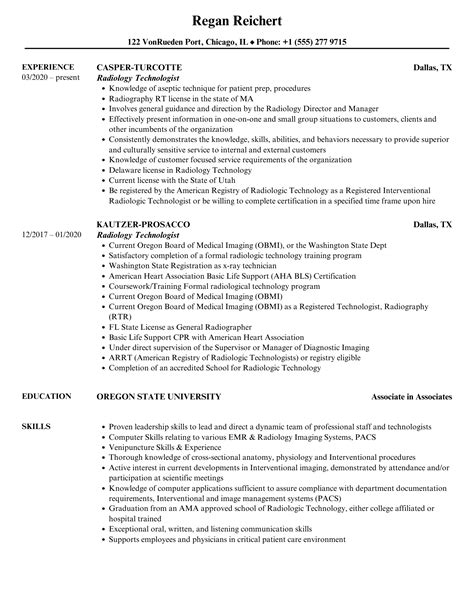 Radiology Tech Resumes – honeybeepollenz