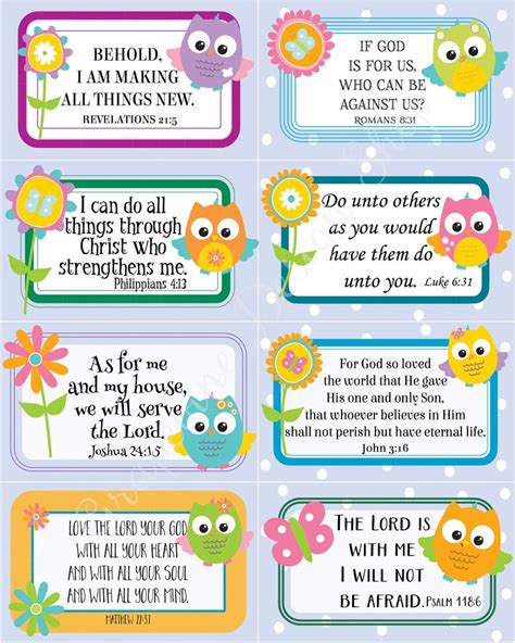 Scripture Memory Cards for Kids. 24 Bible Verse Cards for - Etsy