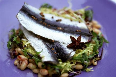 Pickled Herring Fillets with Bean Salad