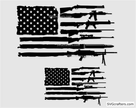 American Gun Flag Svg Rifle Flag Svg Guns Svg 2nd Amendment - Etsy ...