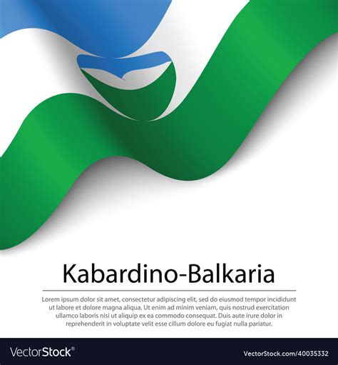 Waving flag of kabardino-balkaria is a region Vector Image