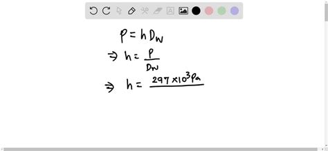 SOLVED:Find the height of a water column when the pressure at the ...